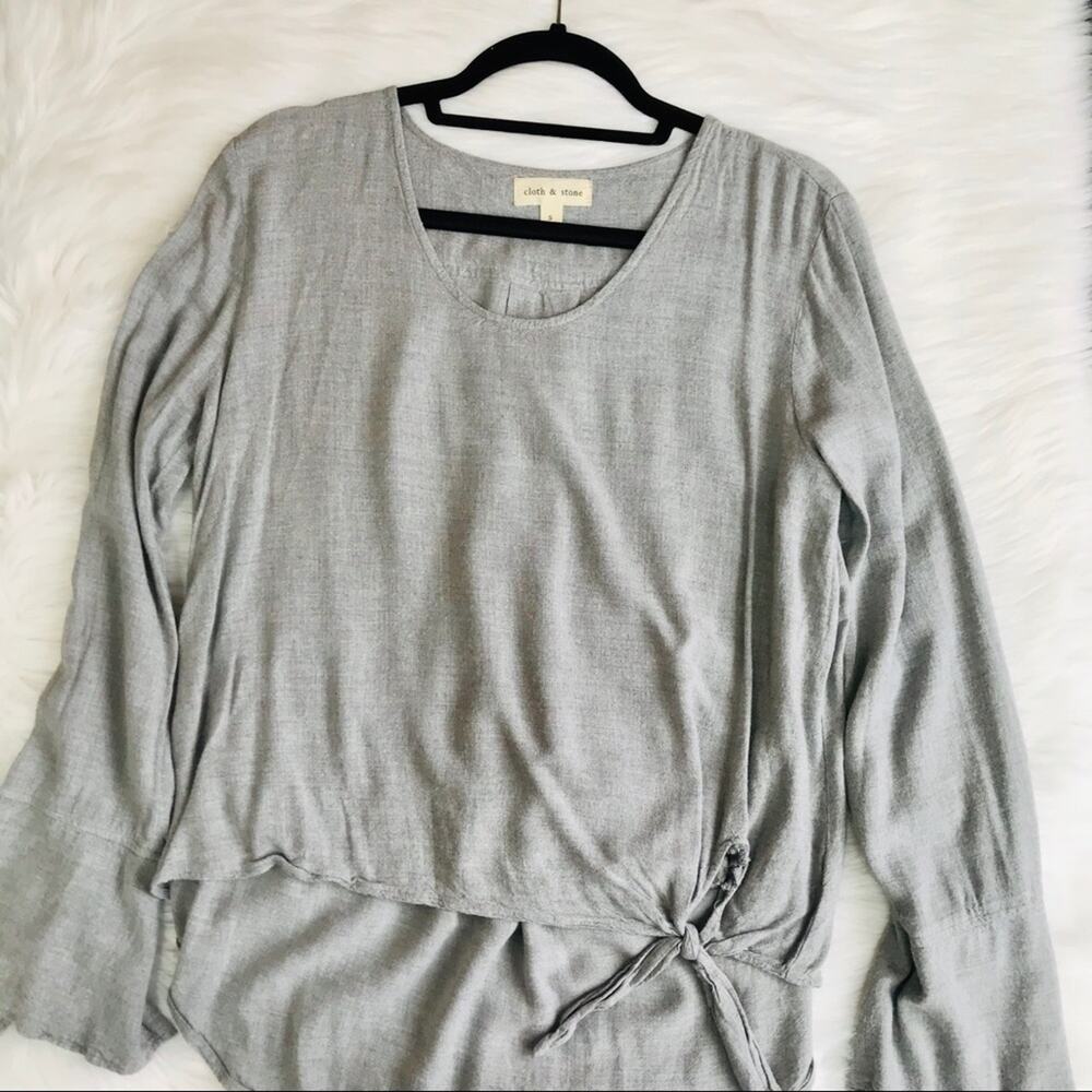 Cloth & Stone Bell Sleeve Tie Blouse